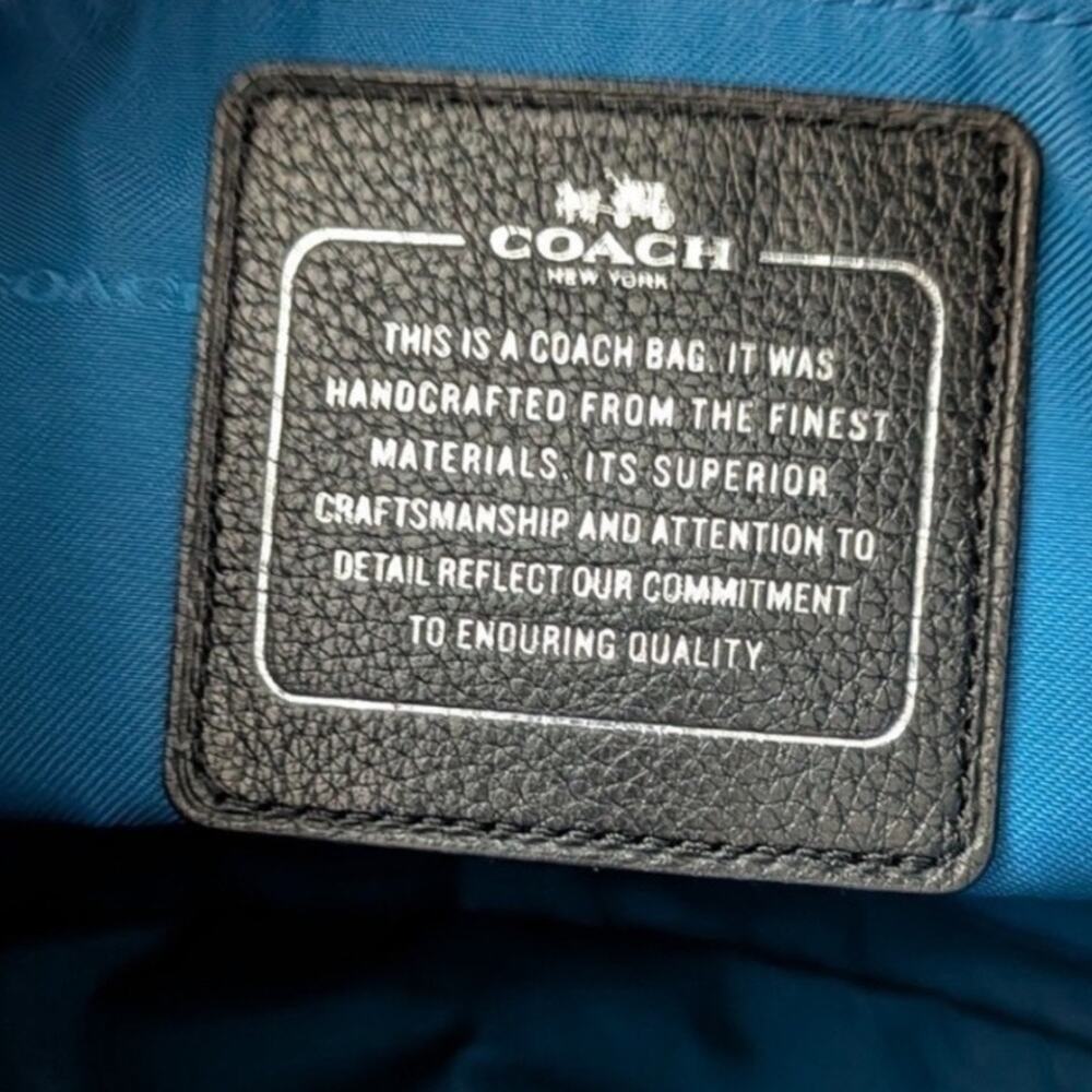 Coach Edie 31 Black & Blue Needlepoint Canvas Horse & Carriage Shoulder Bag - Picture 6 of 8